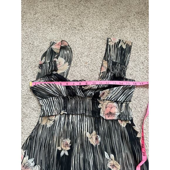 Vintage Arden B XS 90s Zebra Floral Rose Sheer Tank Top Going out Top Fairycore - Picture 5 of 9